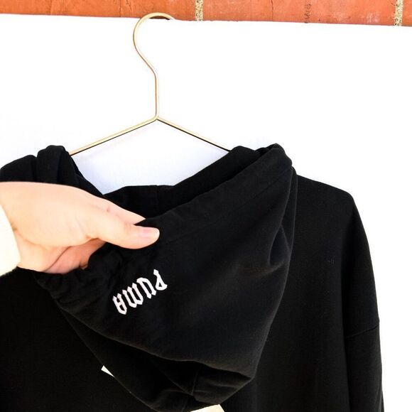 Puma Fenty by Rihanna Black White Long Sleeve Oversized Hoodie Sweatshirt XS - Picture 9 of 13